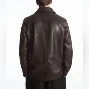 【最終価格】COS 黒 レザー ジャケット ★0519 LEATHER BLOUSON JACKET レザーブルゾンジャケット｜COS コス